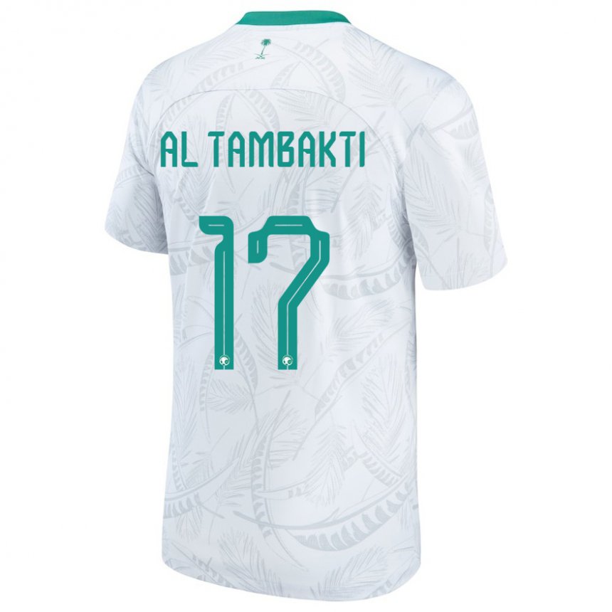 Hombre Camiseta Arabia Saudita Hassan Al Tambakti #17 Blanco 1ª Equipación 22-24 La Camisa Chile