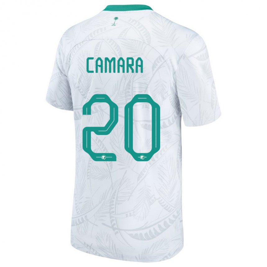 Hombre Camiseta Arabia Saudita Haroune Camara #20 Blanco 1ª Equipación 22-24 La Camisa Chile