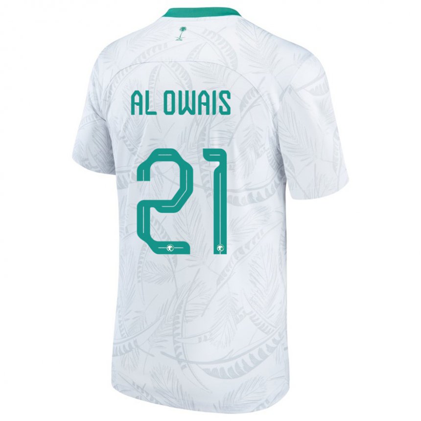 Hombre Camiseta Arabia Saudita Mohammed Al Owais #21 Blanco 1ª Equipación 22-24 La Camisa Chile