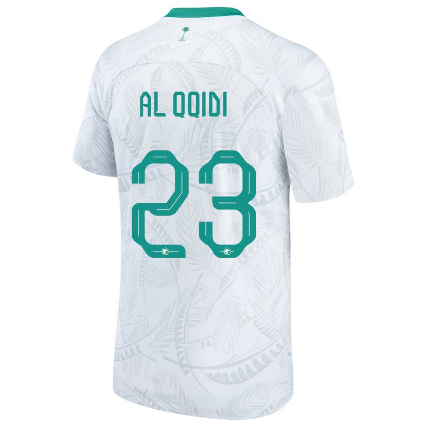 Hombre Camiseta Arabia Saudita Nawaf Al Qqidi #23 Blanco 1ª Equipación 22-24 La Camisa Chile