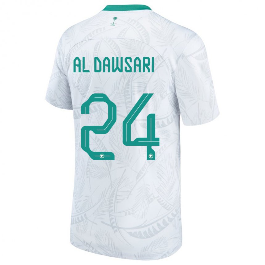 Hombre Camiseta Arabia Saudita Nasser Al Dawsari #24 Blanco 1ª Equipación 22-24 La Camisa Chile