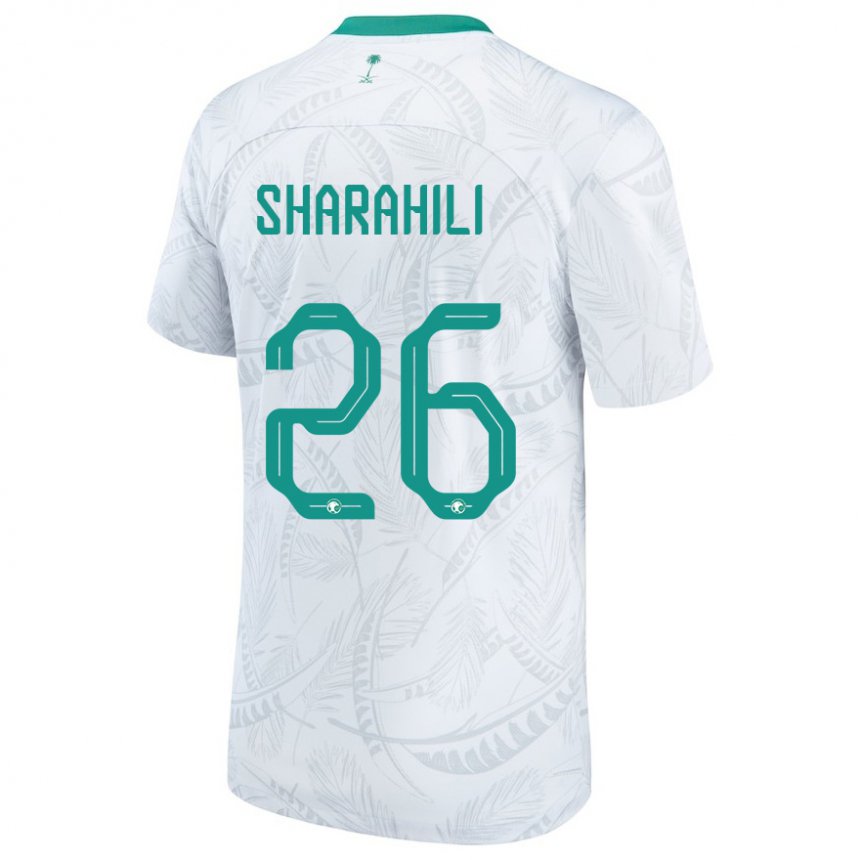 Hombre Camiseta Arabia Saudita Riyadh Sharahili #26 Blanco 1ª Equipación 22-24 La Camisa Chile