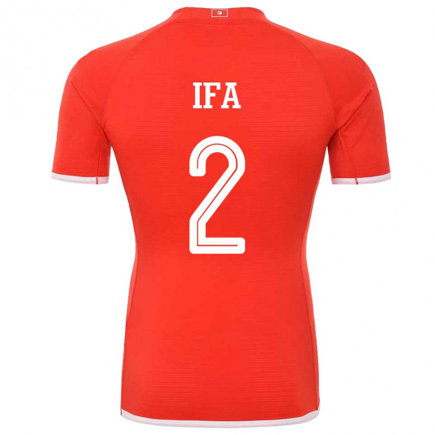 Hombre Camiseta Túnez Bilel Ifa #2 Rojo 1ª Equipación 22-24 La Camisa Chile