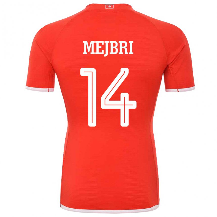 Hombre Camiseta Túnez Hannibal Mejbri #14 Rojo 1ª Equipación 22-24 La Camisa Chile