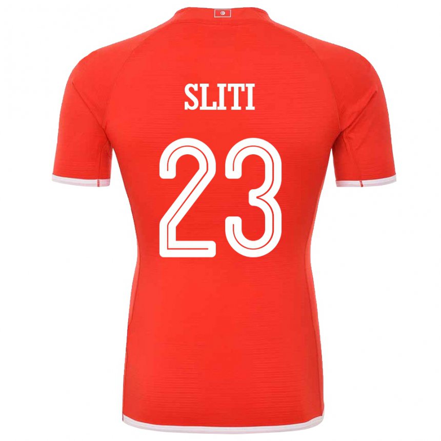 Hombre Camiseta Túnez Naim Sliti #23 Rojo 1ª Equipación 22-24 La Camisa Chile