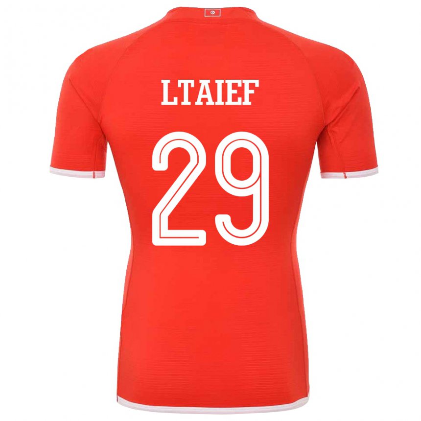 Hombre Camiseta Túnez Sayfallah Ltaief #29 Rojo 1ª Equipación 22-24 La Camisa Chile