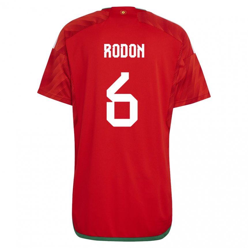 Hombre Camiseta Gales Joe Rodon #6 Rojo 1ª Equipación 22-24 La Camisa Chile