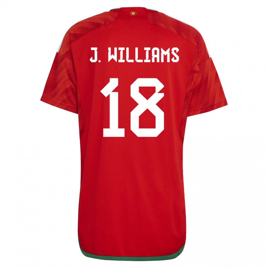 Hombre Camiseta Gales Jonathan Williams #18 Rojo 1ª Equipación 22-24 La Camisa Chile