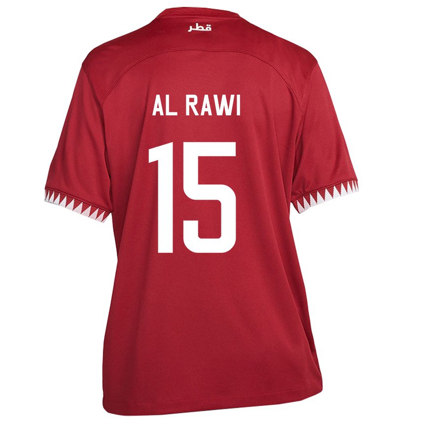 Hombre Camiseta Catar Bassam Al Rawi #15 Granate 1ª Equipación 22-24 La Camisa Chile