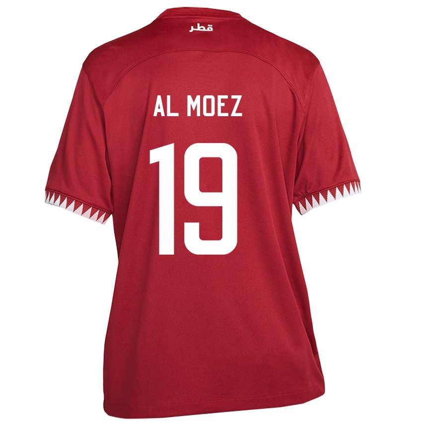 Hombre Camiseta Catar Almoez Ali #19 Granate 1ª Equipación 22-24 La Camisa Chile