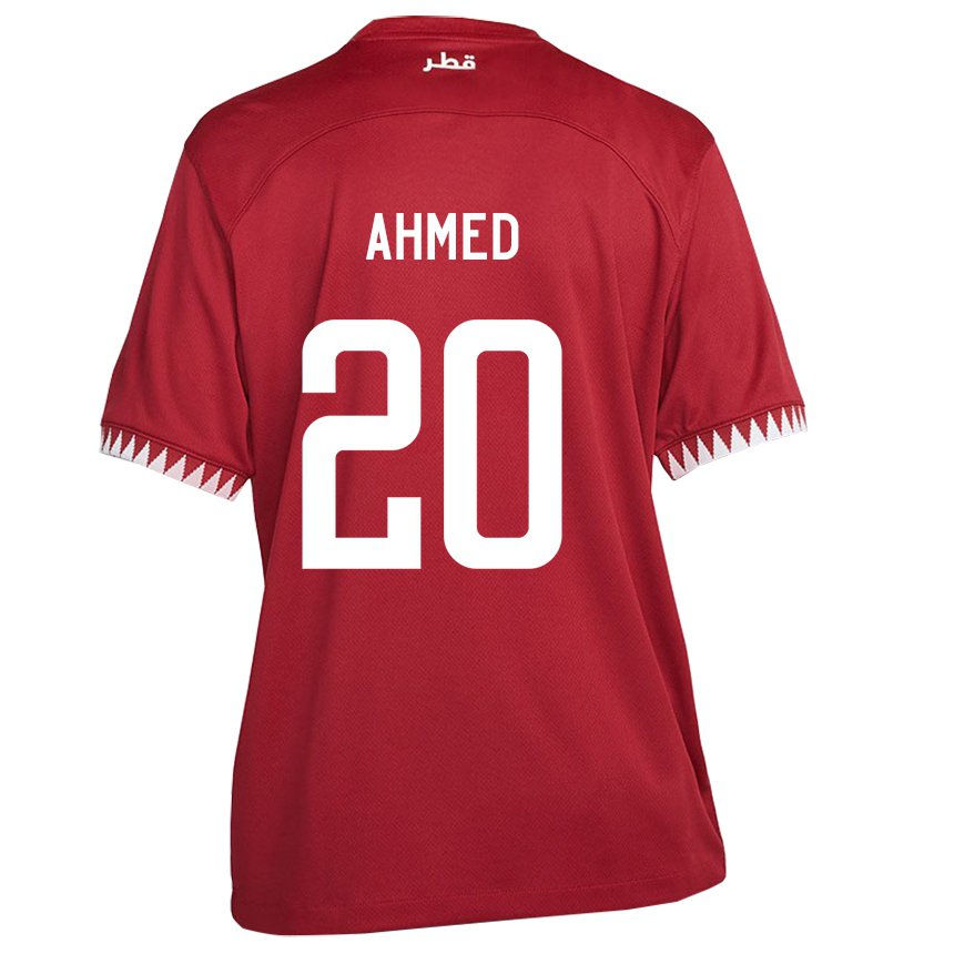 Hombre Camiseta Catar Ahmed Fadel Hasaba #20 Granate 1ª Equipación 22-24 La Camisa Chile