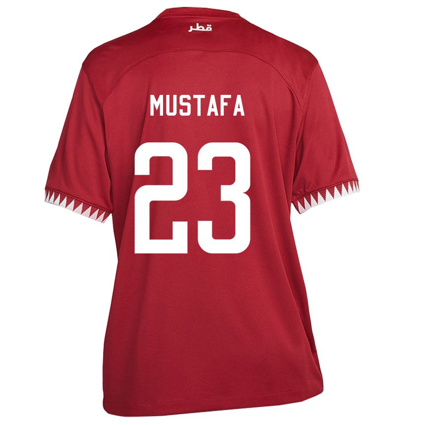 Hombre Camiseta Catar Mustafa Mashaal #23 Granate 1ª Equipación 22-24 La Camisa Chile