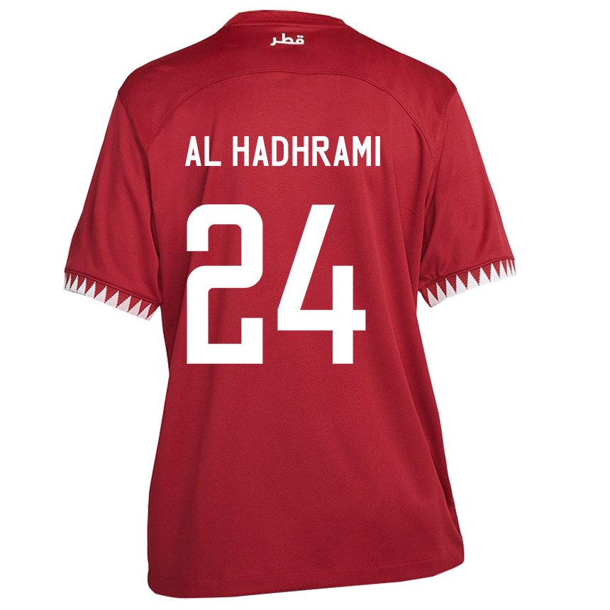 Hombre Camiseta Catar Naif Abdulraheem Al Hadhrami #24 Granate 1ª Equipación 22-24 La Camisa Chile