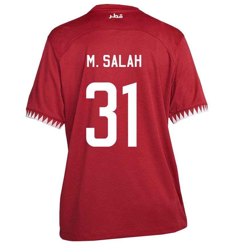 Hombre Camiseta Catar Salah Zakaria #31 Granate 1ª Equipación 22-24 La Camisa Chile