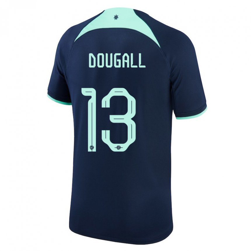 Hombre Camiseta Australia Kenny Dougall #13 Azul Oscuro 2ª Equipación 22-24 La Camisa Chile