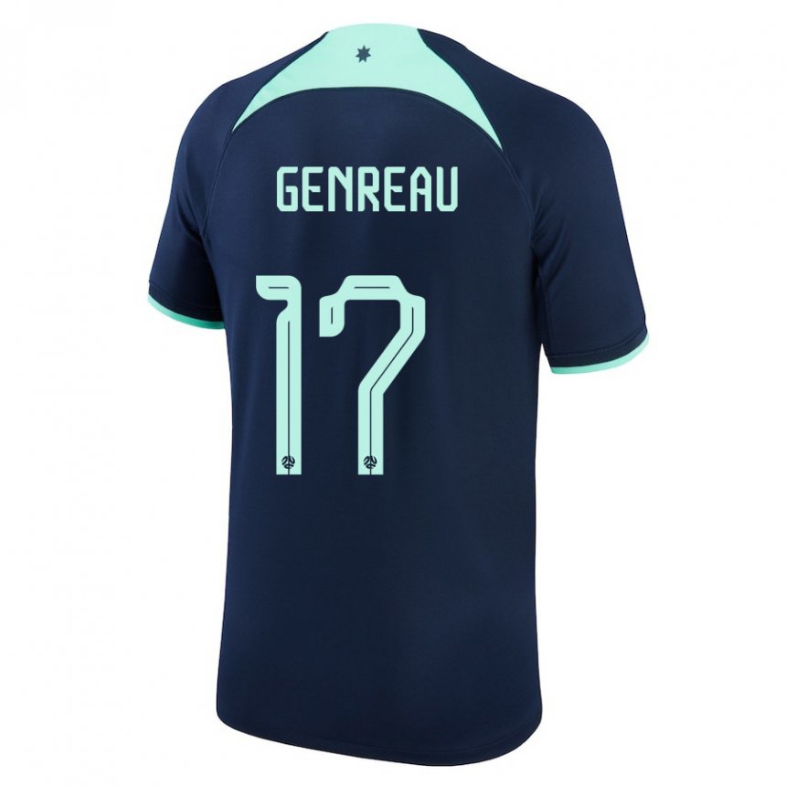 Hombre Camiseta Australia Denis Genreau #17 Azul Oscuro 2ª Equipación 22-24 La Camisa Chile