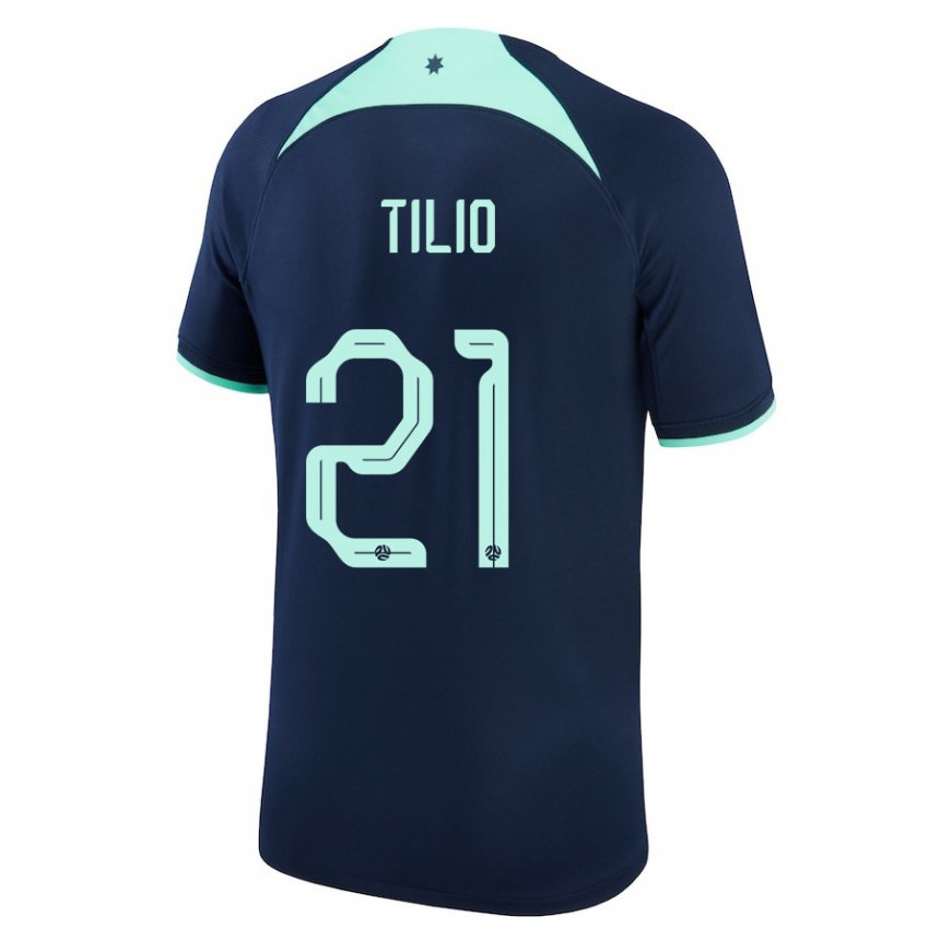 Hombre Camiseta Australia Marco Tilio #21 Azul Oscuro 2ª Equipación 22-24 La Camisa Chile