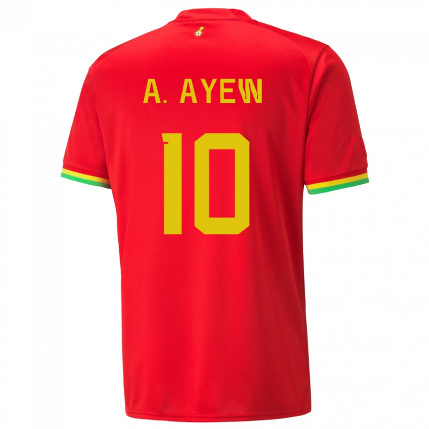 Hombre Camiseta Ghana Andre Ayew #10 Rojo 2ª Equipación 22-24 La Camisa Chile