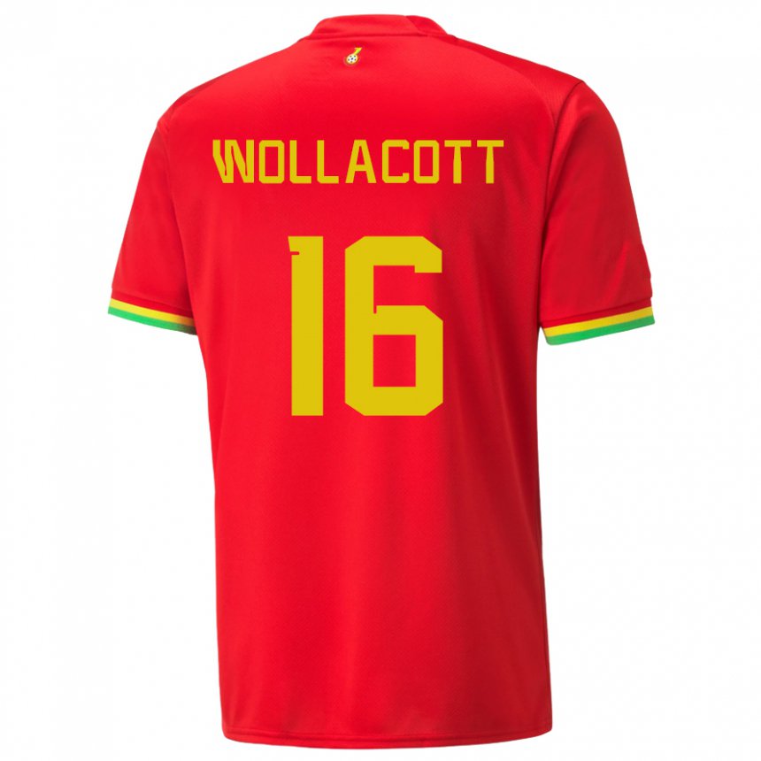 Hombre Camiseta Ghana Joe Wollacott #16 Rojo 2ª Equipación 22-24 La Camisa Chile