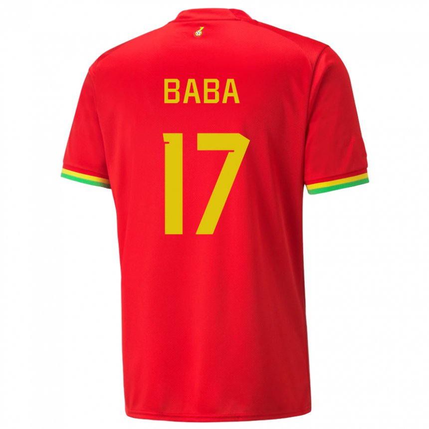 Hombre Camiseta Ghana Abdul-rahman Baba #17 Rojo 2ª Equipación 22-24 La Camisa Chile