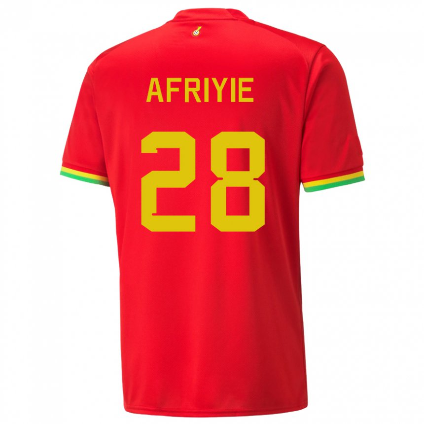 Hombre Camiseta Ghana Daniel Afriyie #28 Rojo 2ª Equipación 22-24 La Camisa Chile