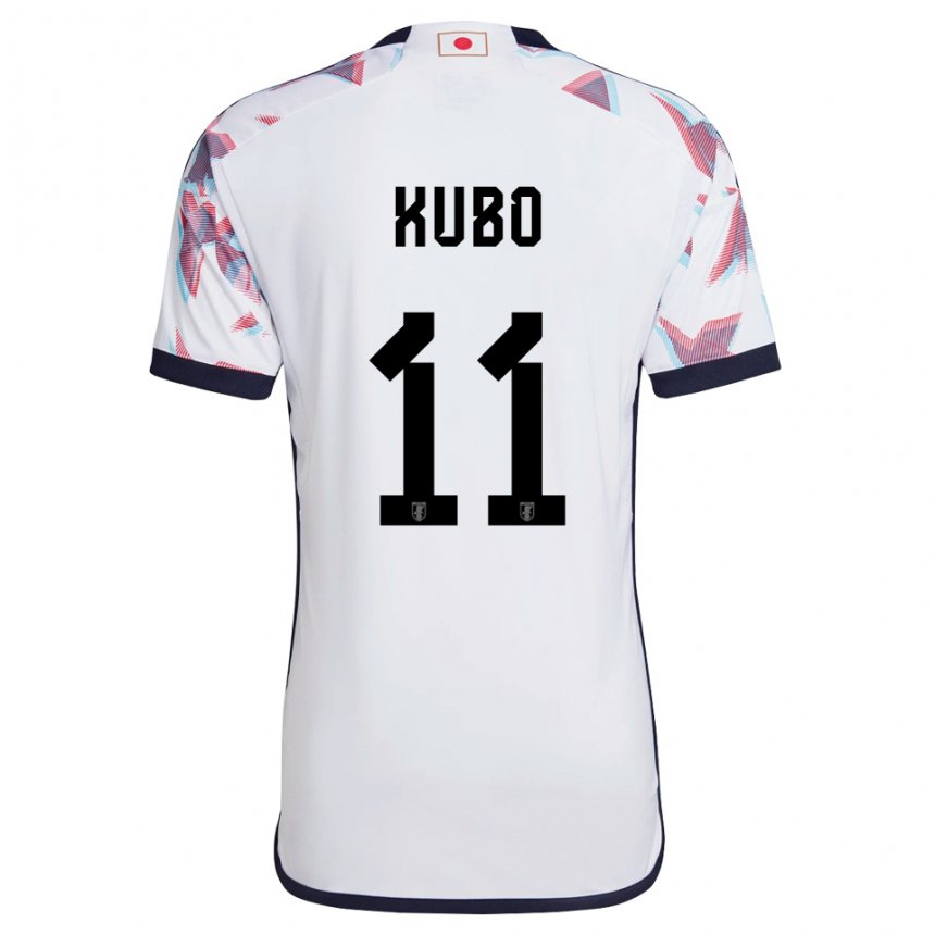 Hombre Camiseta Japón Takefusa Kubo #11 Blanco 2ª Equipación 22-24 La Camisa Chile