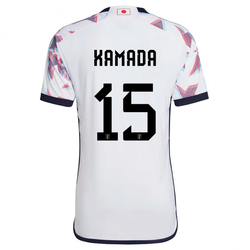 Hombre Camiseta Japón Daichi Kamada #15 Blanco 2ª Equipación 22-24 La Camisa Chile