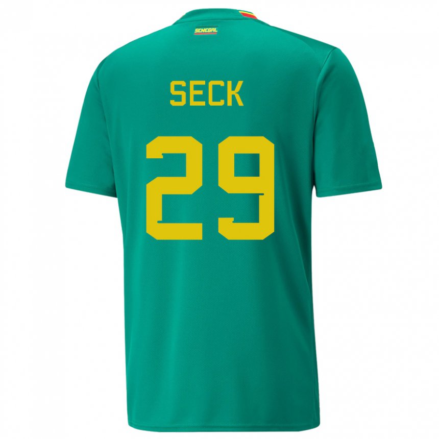 Hombre Camiseta Senegal Demba Seck #29 Verde 2ª Equipación 22-24 La Camisa Chile