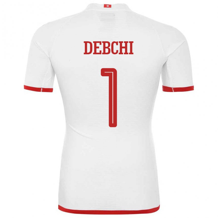 Hombre Camiseta Túnez Mohamed Sedki Debchi #1 Blanco 2ª Equipación 22-24 La Camisa Chile