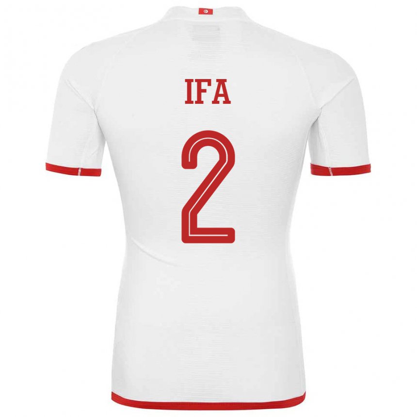 Hombre Camiseta Túnez Bilel Ifa #2 Blanco 2ª Equipación 22-24 La Camisa Chile