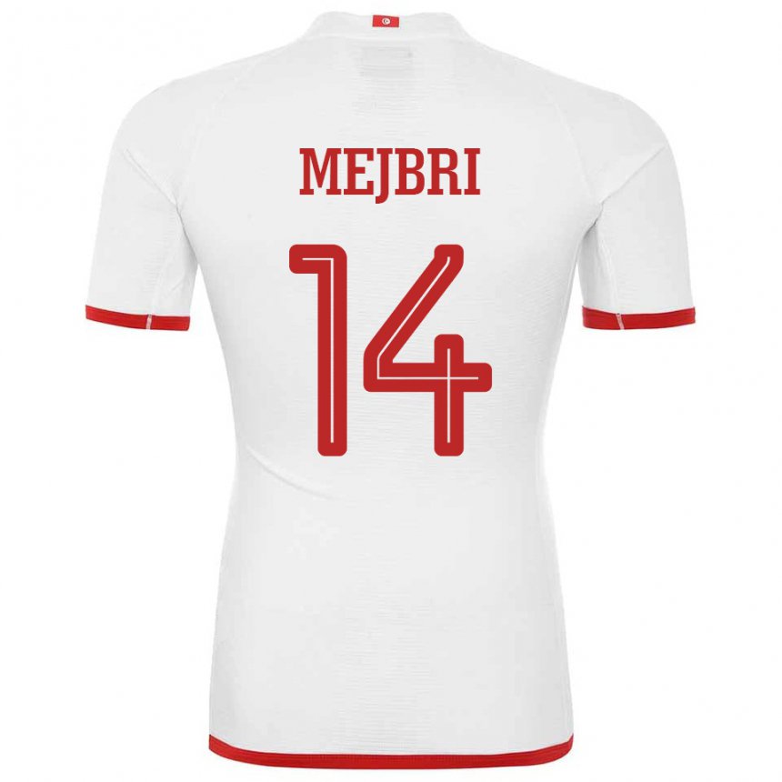 Hombre Camiseta Túnez Hannibal Mejbri #14 Blanco 2ª Equipación 22-24 La Camisa Chile