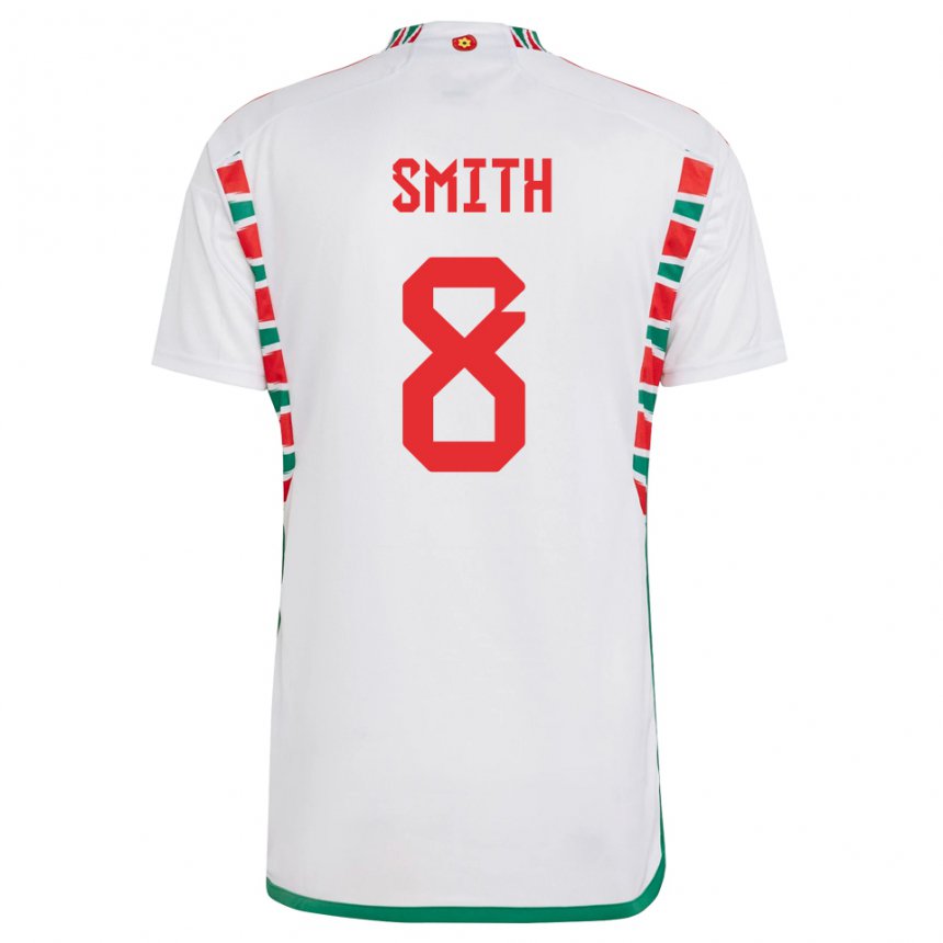 Hombre Camiseta Gales Matt Smith #8 Blanco 2ª Equipación 22-24 La Camisa Chile