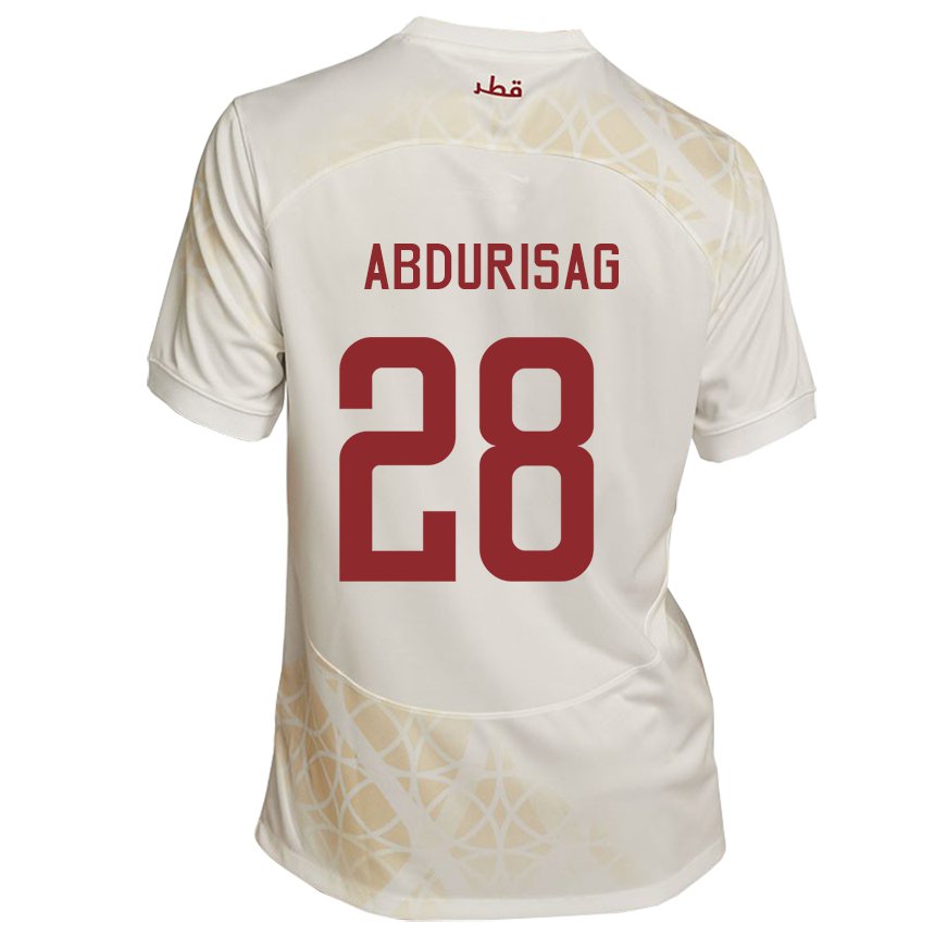 Hombre Camiseta Catar Yusuf Abdurisag #28 Beis Dorado 2ª Equipación 22-24 La Camisa Chile