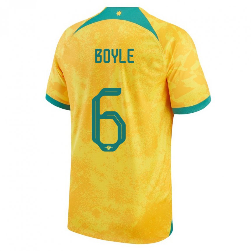 Mujer Camiseta Australia Martin Boyle #6 Dorado 1ª Equipación 22-24 La Camisa Chile