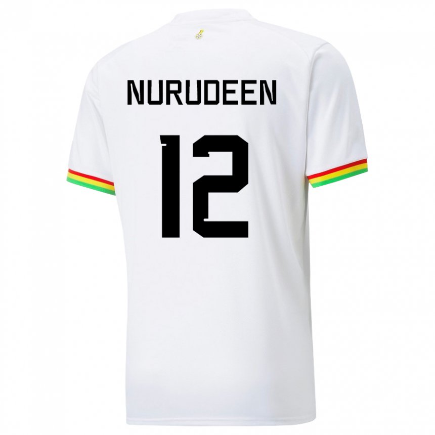 Mujer Camiseta Ghana Abdul Nurudeen #12 Blanco 1ª Equipación 22-24 La Camisa Chile