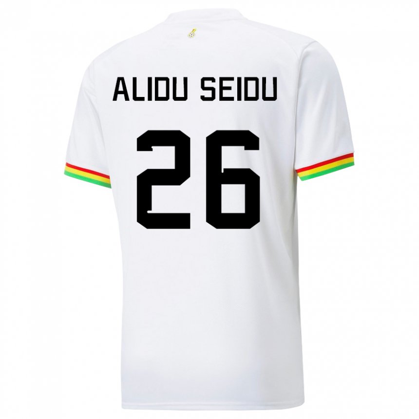 Mujer Camiseta Ghana Alidu Seidu #26 Blanco 1ª Equipación 22-24 La Camisa Chile
