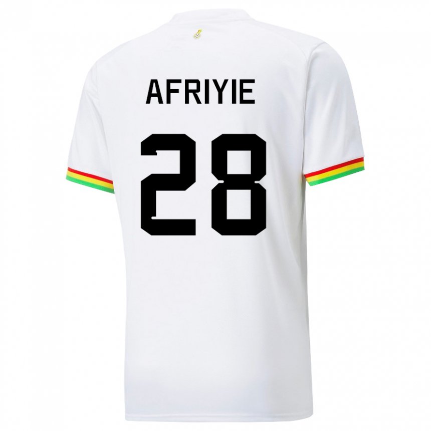 Mujer Camiseta Ghana Daniel Afriyie #28 Blanco 1ª Equipación 22-24 La Camisa Chile