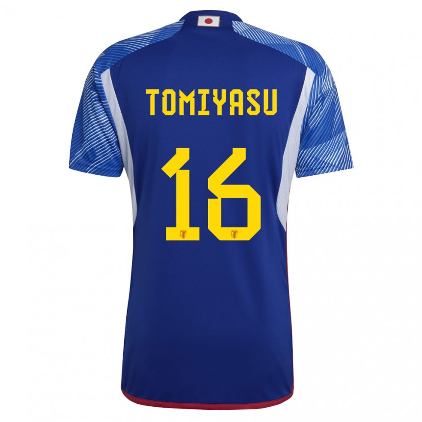 Mujer Camiseta Japón Takehiro Tomiyasu #16 Azul Real 1ª Equipación 22-24 La Camisa Chile
