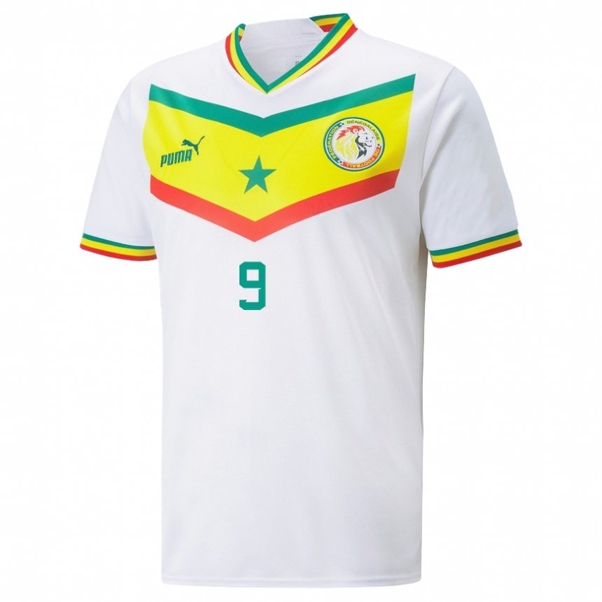 Mujer Camiseta Senegal Boulaye Dia #9 Blanco 1ª Equipación 22-24 La Camisa Chile