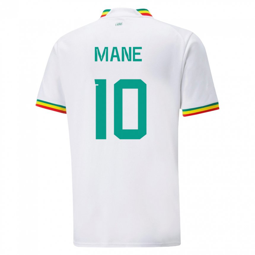 Mujer Camiseta Senegal Sadio Mane #10 Blanco 1ª Equipación 22-24 La Camisa Chile