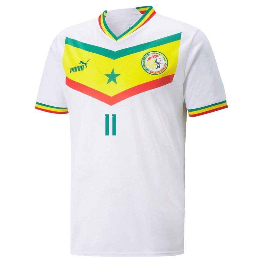 Mujer Camiseta Senegal Pathe Ciss #11 Blanco 1ª Equipación 22-24 La Camisa Chile