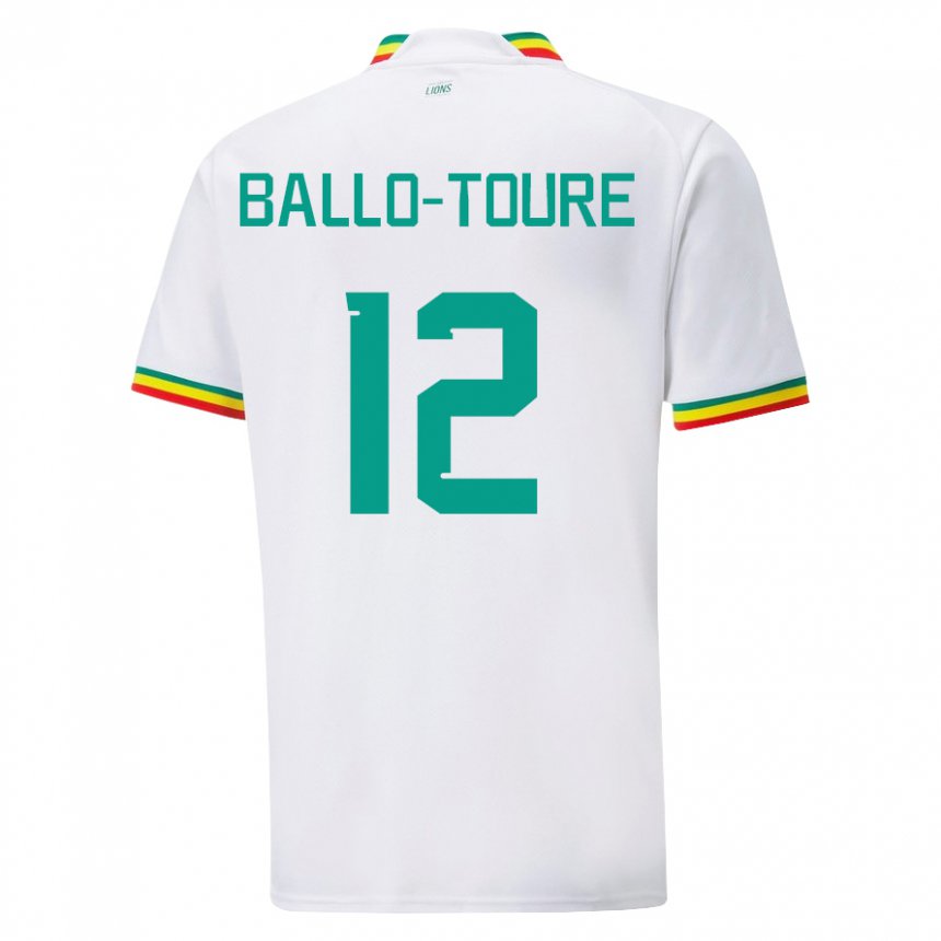 Mujer Camiseta Senegal Fode Ballo-toure #12 Blanco 1ª Equipación 22-24 La Camisa Chile