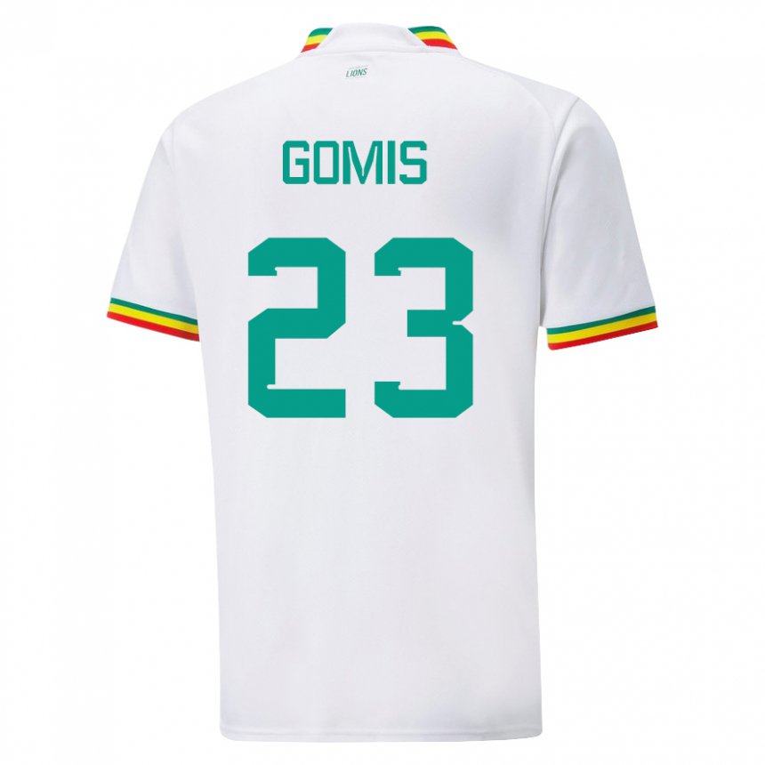 Mujer Camiseta Senegal Alfred Gomis #23 Blanco 1ª Equipación 22-24 La Camisa Chile