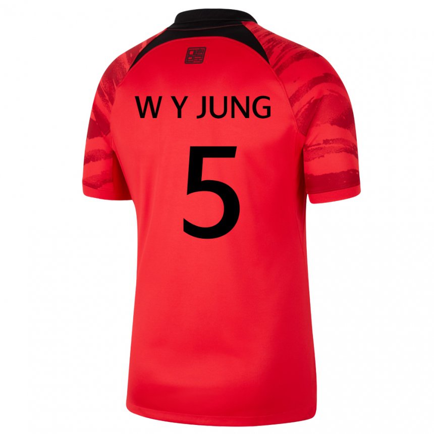 Mujer Camiseta Corea Del Sur Woo-young Jung #5 Rojo Volver 1ª Equipación 22-24 La Camisa Chile