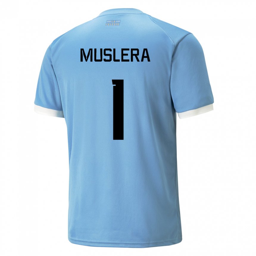 Mujer Camiseta Uruguay Fernando Muslera #1 Azul 1ª Equipación 22-24 La Camisa Chile
