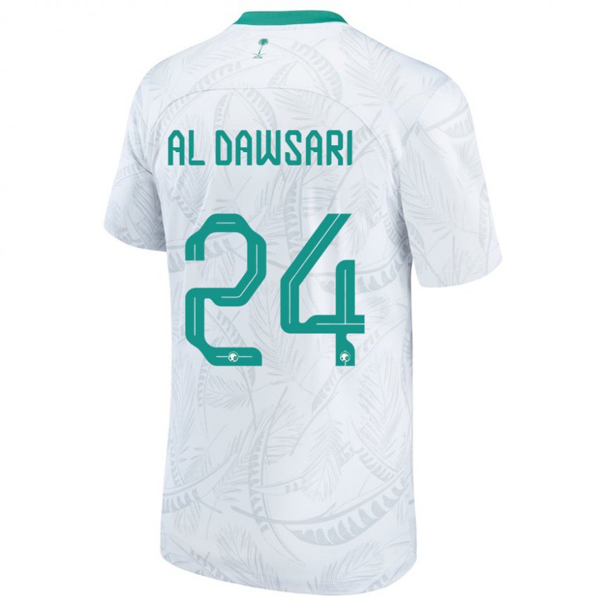 Mujer Camiseta Arabia Saudita Nasser Al Dawsari #24 Blanco 1ª Equipación 22-24 La Camisa Chile