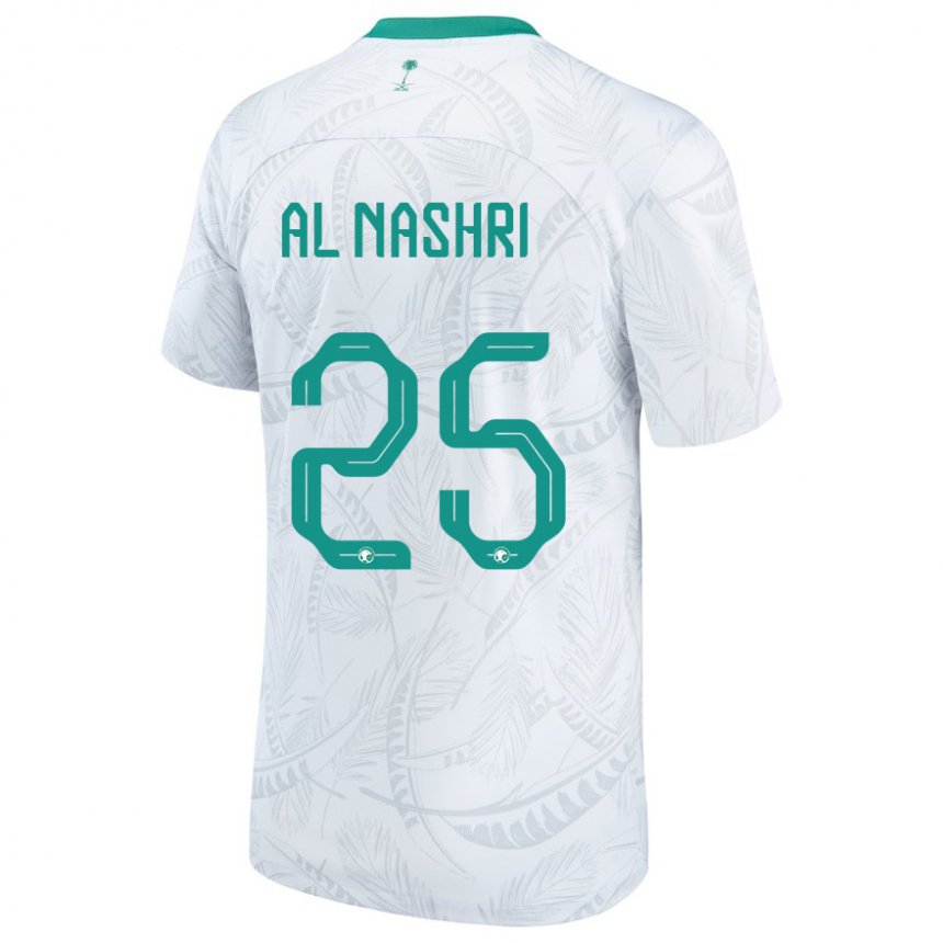 Mujer Camiseta Arabia Saudita Awad Al Nashri #25 Blanco 1ª Equipación 22-24 La Camisa Chile