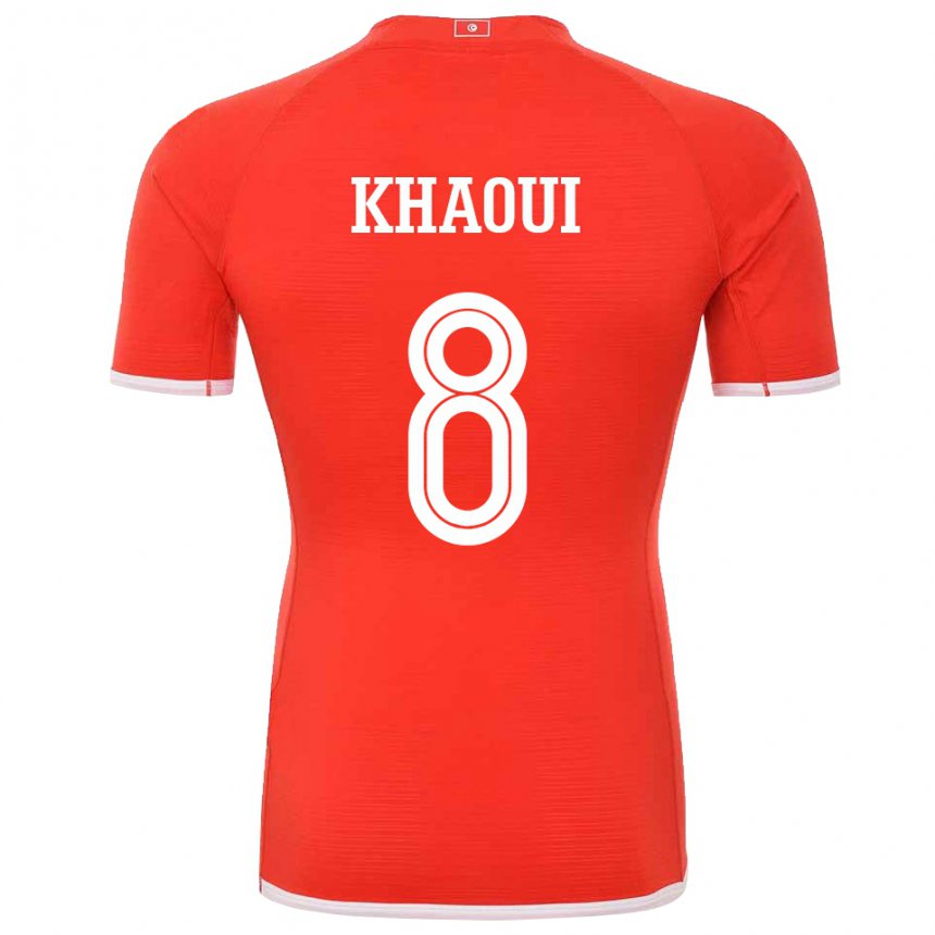 Mujer Camiseta Túnez Saif Eddine Khaoui #8 Rojo 1ª Equipación 22-24 La Camisa Chile