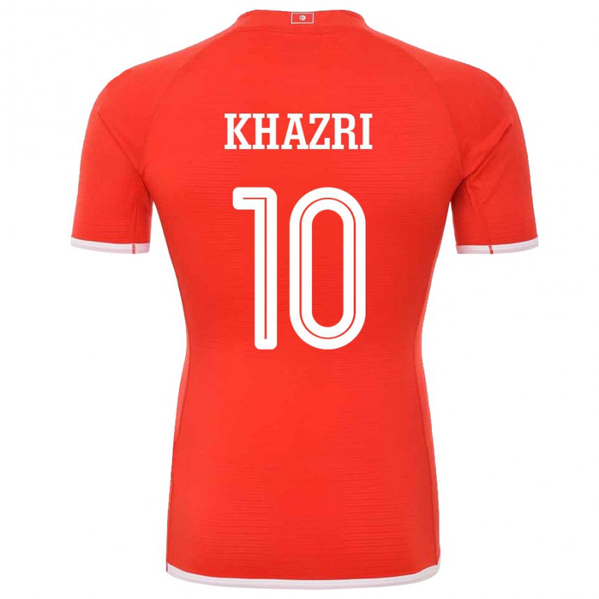 Mujer Camiseta Túnez Wahbi Khazri #10 Rojo 1ª Equipación 22-24 La Camisa Chile