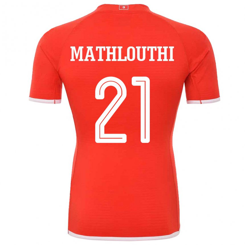 Mujer Camiseta Túnez Hamza Mathlouthi #21 Rojo 1ª Equipación 22-24 La Camisa Chile